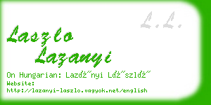 laszlo lazanyi business card